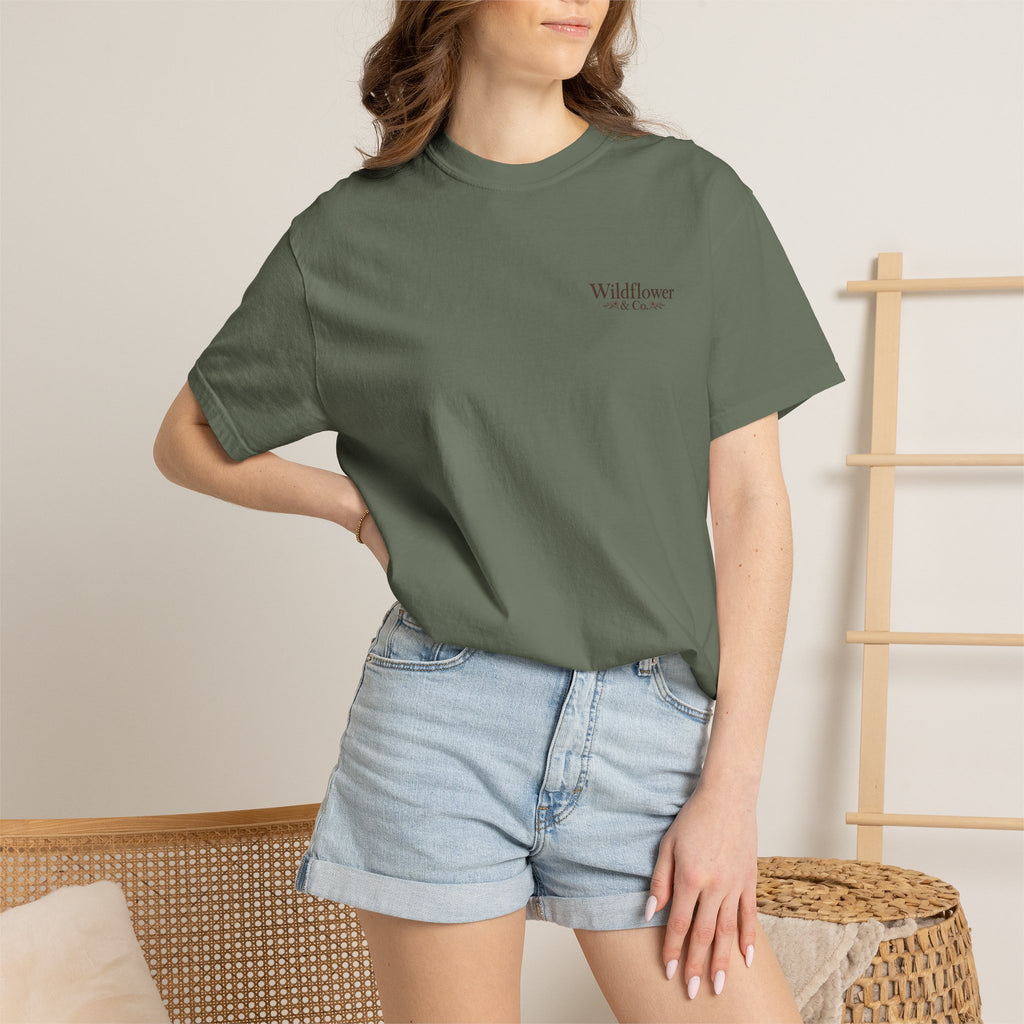 Rooted in Grace Comfort Colors® Tee | Christian Floral T-Shirt