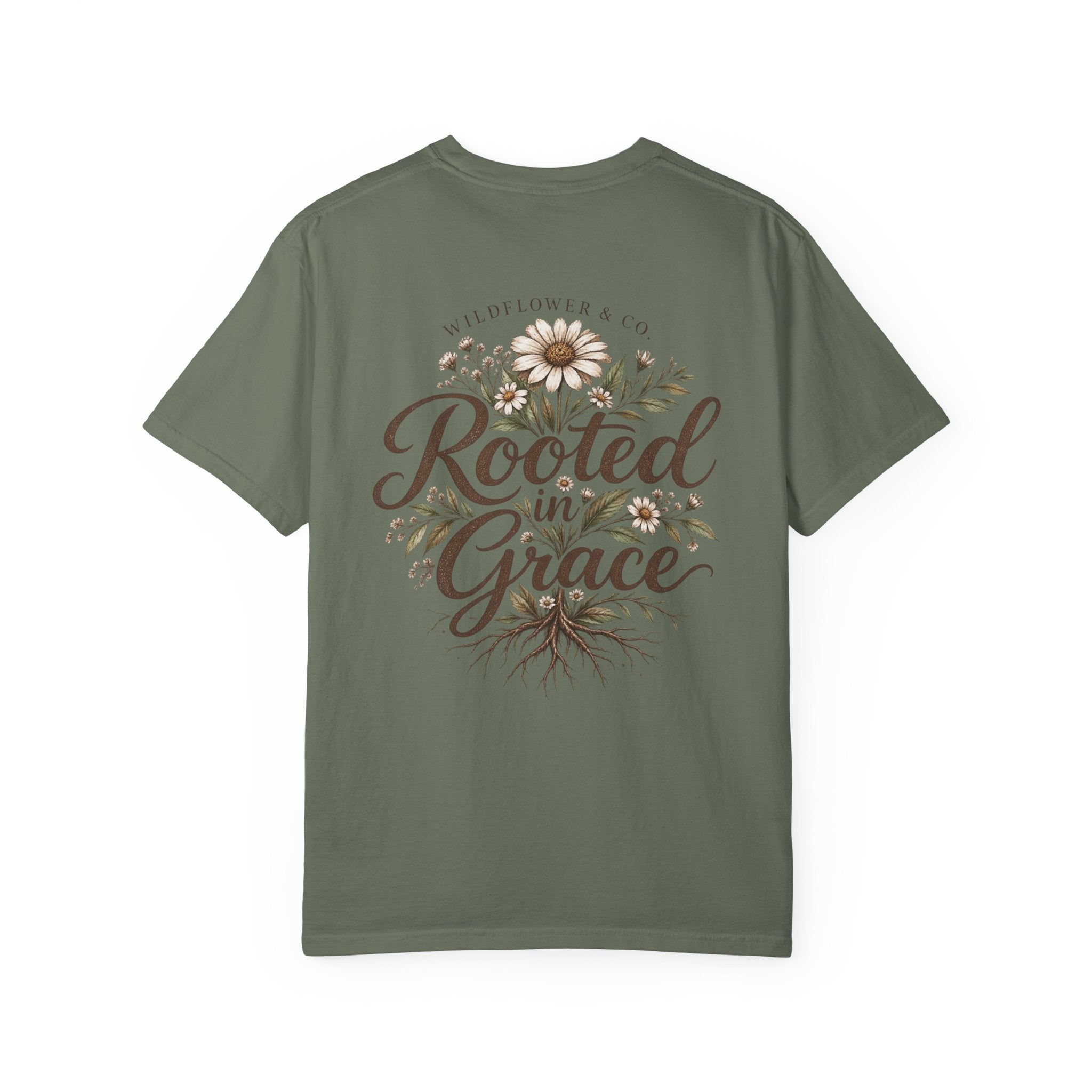Rooted in Grace Comfort Colors® Tee | Christian Floral T-Shirt